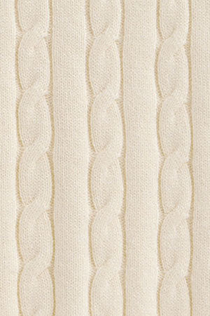 Nude cable-knit jumper with V-neck and Polo Club nautical patch - Image 10