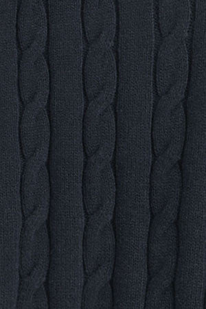 Navy-blue cable-knit jumper with V-neck and Polo Club nautical patch - Image 10
