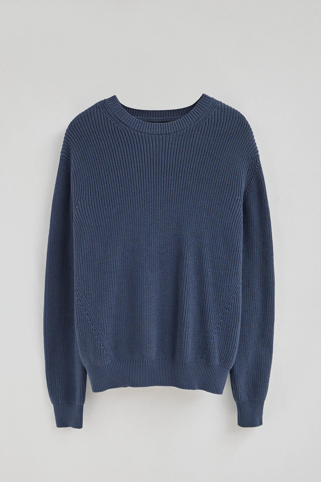 Denim-blue fisherman's-rib jumper with Polo Club patch - Image 9