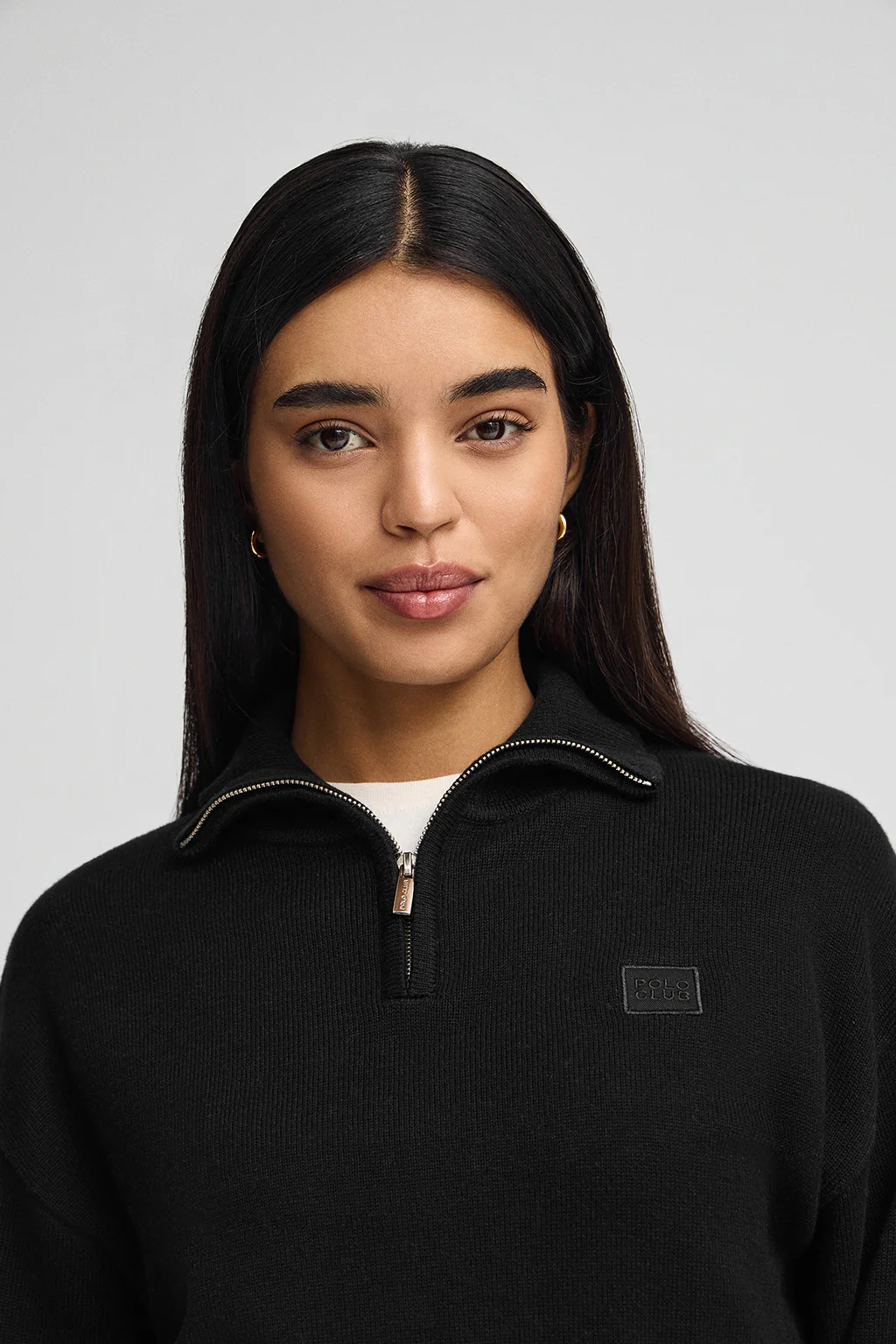 Black half-zip cotton jumper - Image 2