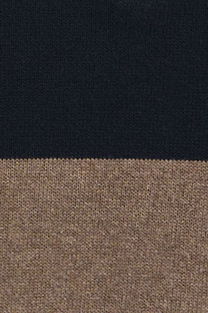 Striped cotton jumper in navy blue and brown marl - Image 11