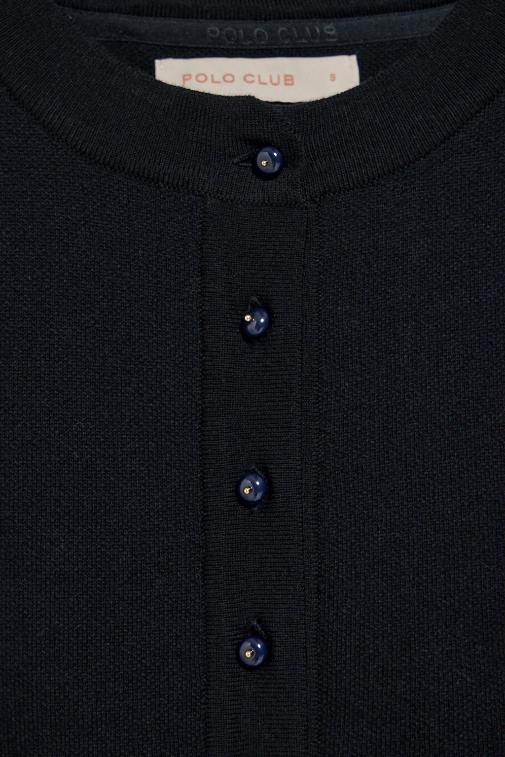 Navy-blue buttoned knit vest Lalisa with mother-of-pearl button - Image 6