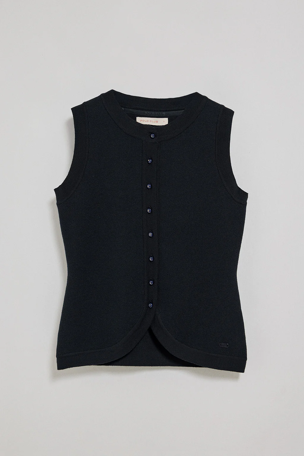 Navy-blue buttoned knit vest Lalisa with mother-of-pearl button - Image 8