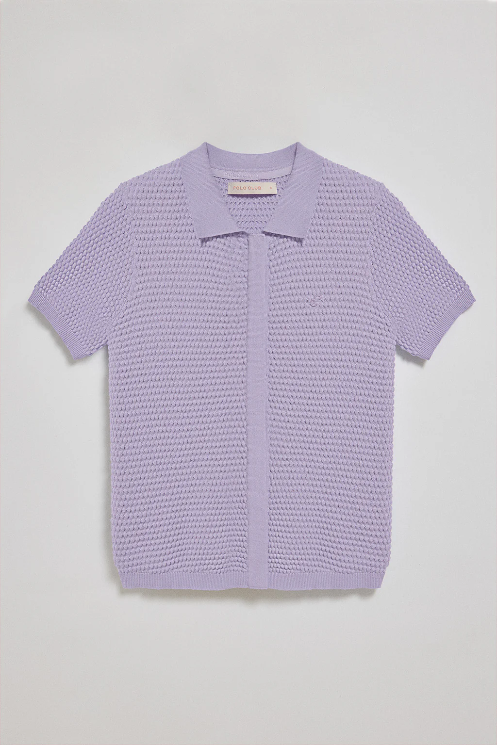 Lavender buttoned T-shirt Lirio with embroidered monogram - Image 5