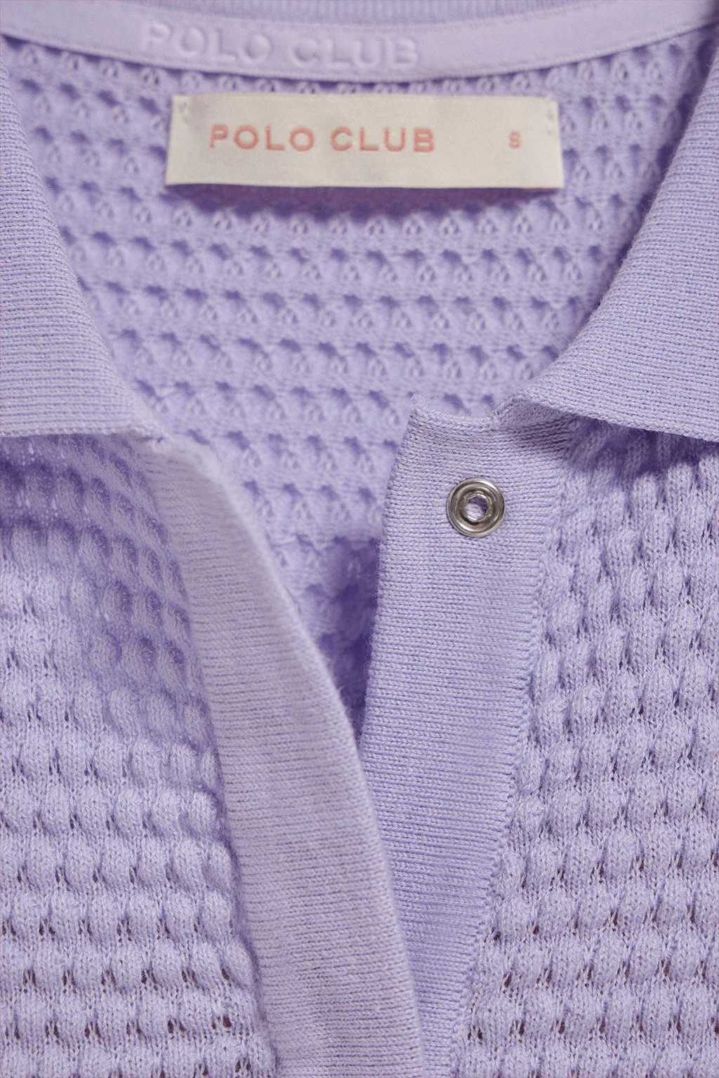 Lavender buttoned T-shirt Lirio with embroidered monogram - Image 7