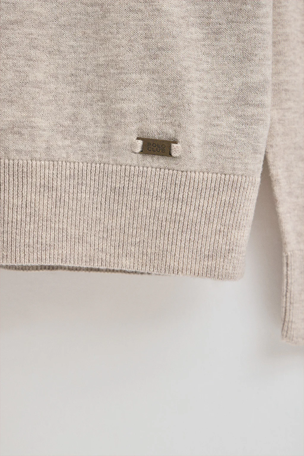 Beige-marl Merino-wool jumper with round neck - Image 7