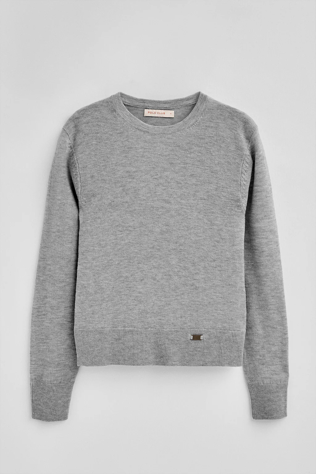 Grey-marl Merino-wool jumper with slim fit and round neck - Image 6