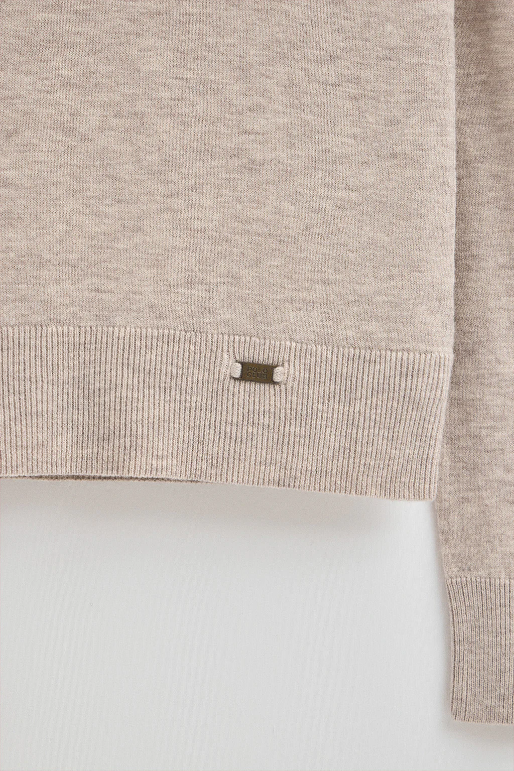 Beige-marl Merino-wool jumper with slim fit and turtleneck - Image 7