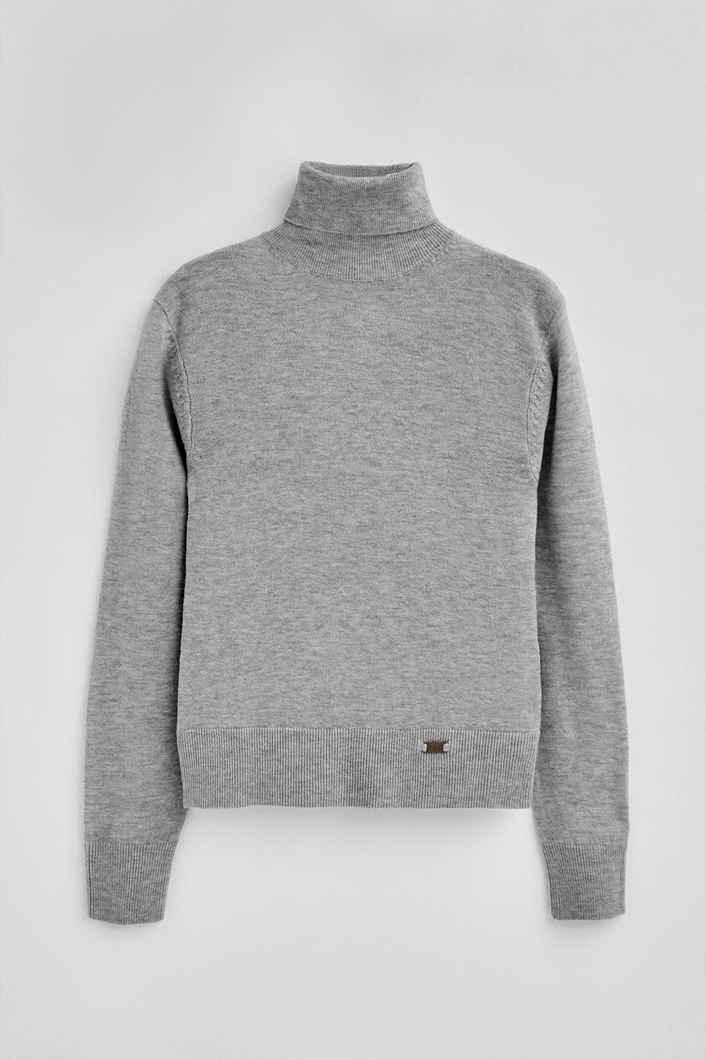 Grey-marl Merino-wool jumper with slim fit and turtleneck - Image 8