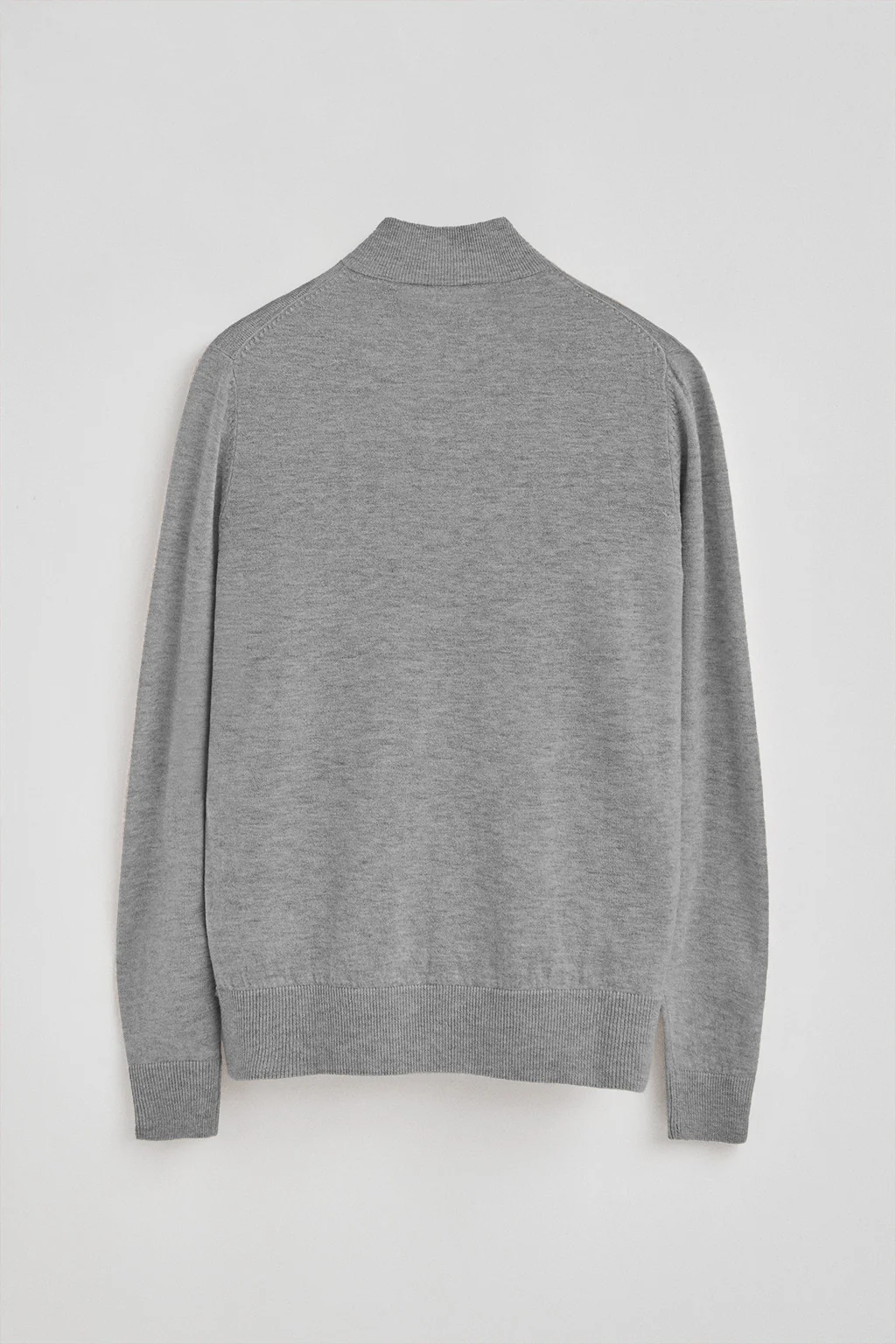 Grey-marl Merino-wool jumper with half-zip neck - Image 9