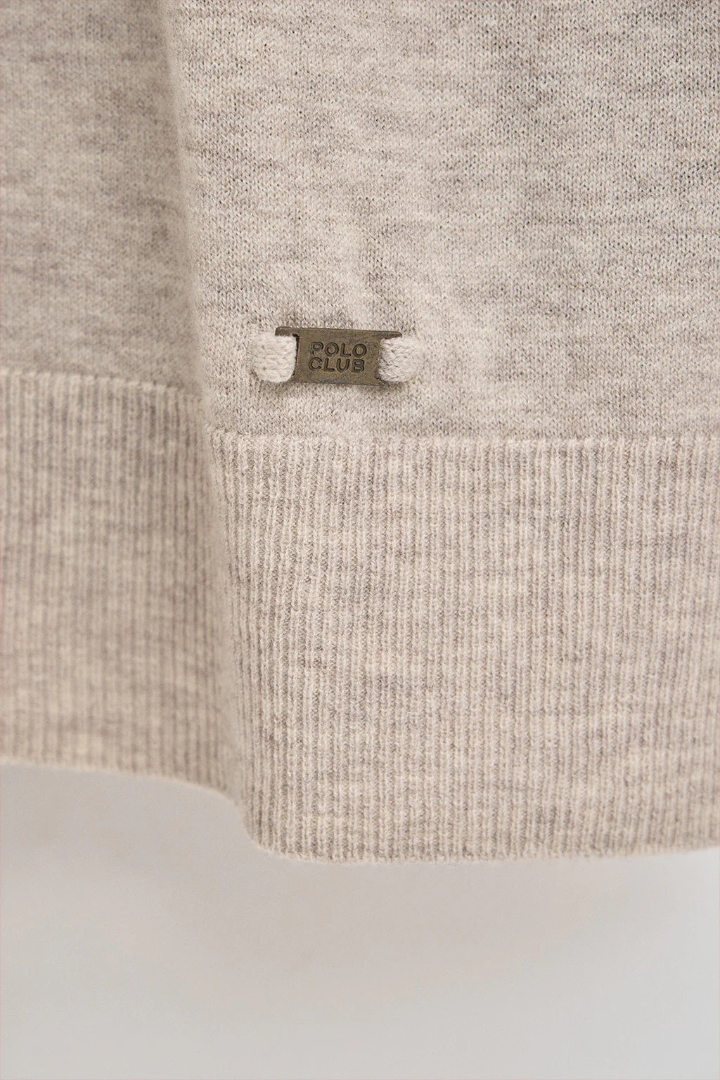 Beige-marl Merino-wool jumper with mock neck - Image 7