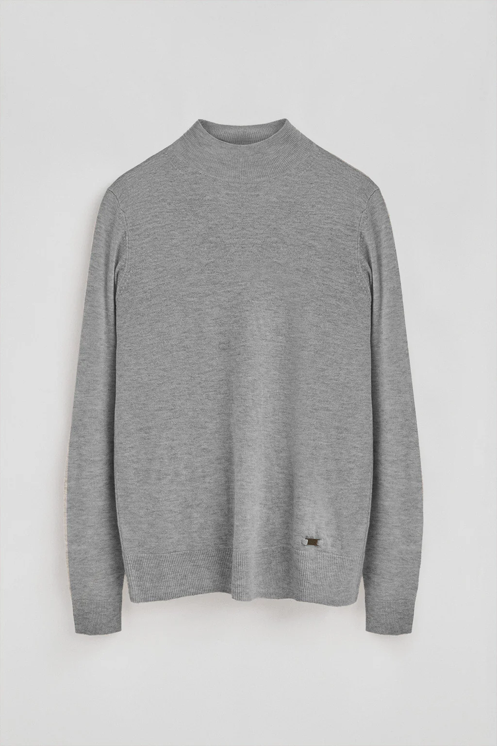 Grey-marl Merino-wool jumper with mock neck - Image 9