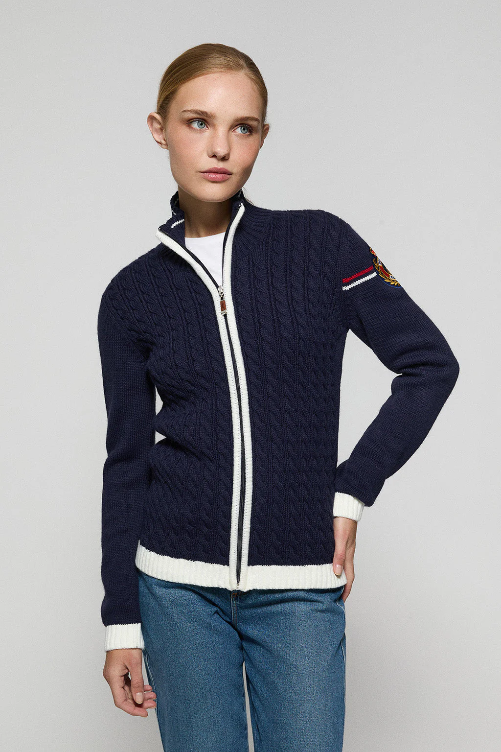 Nautical-inspired navy blue cardigan - Image 2