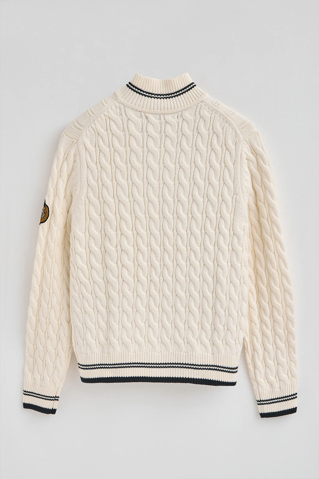 Nude cardigan with full zip and Polo Club nautical patch - Image 8