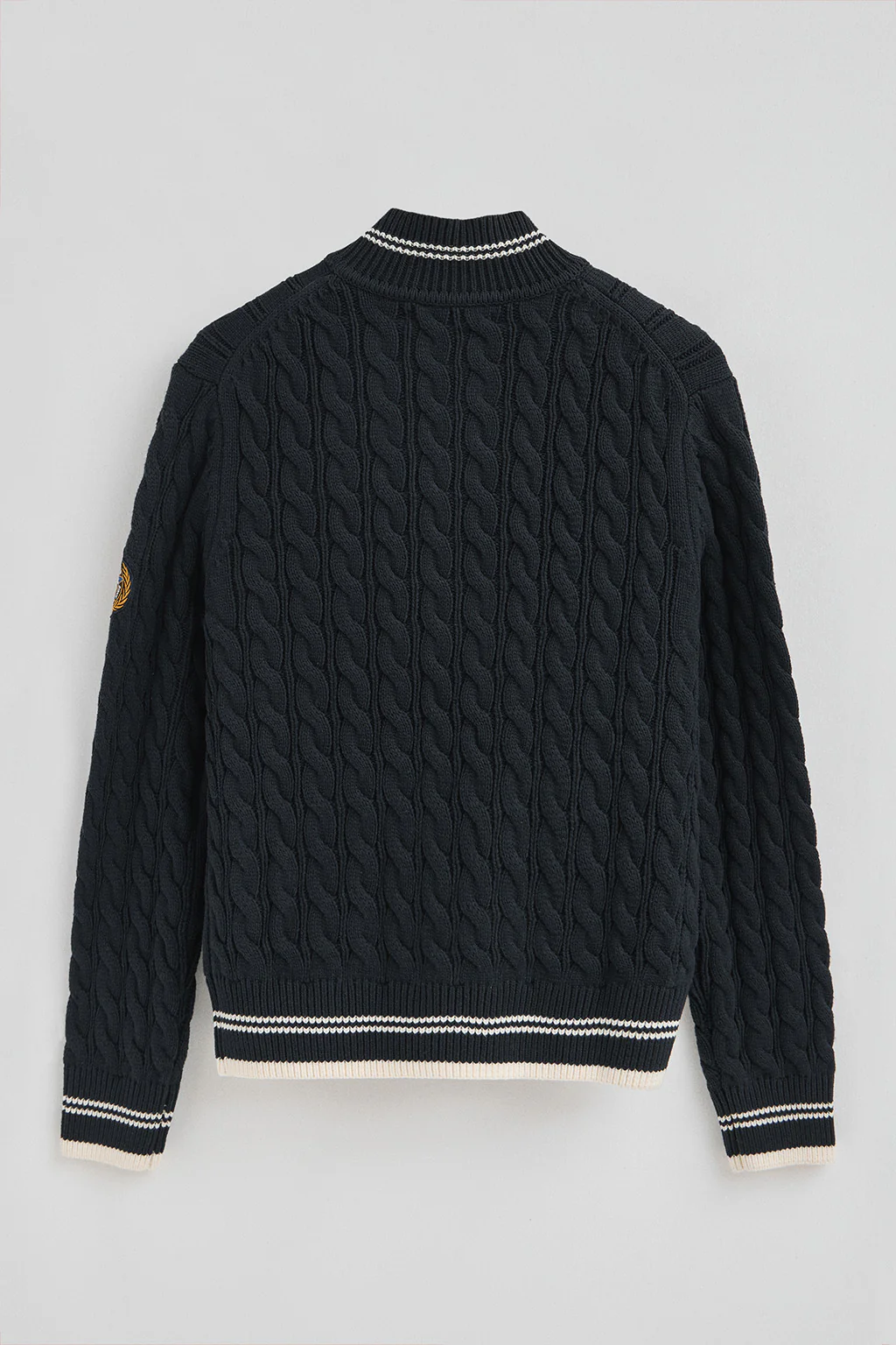 Navy-blue cardigan with full zip and Polo Club nautical patch - Image 8
