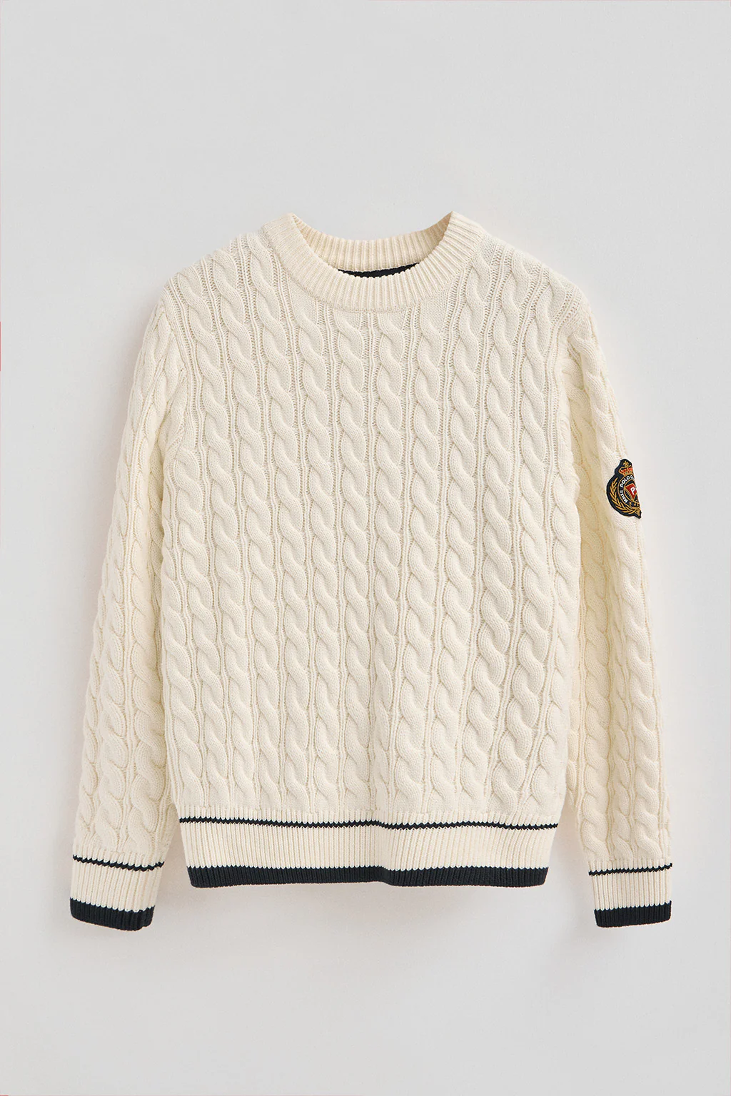 Nude round-neck jumper with Polo Club nautical patch - Image 11