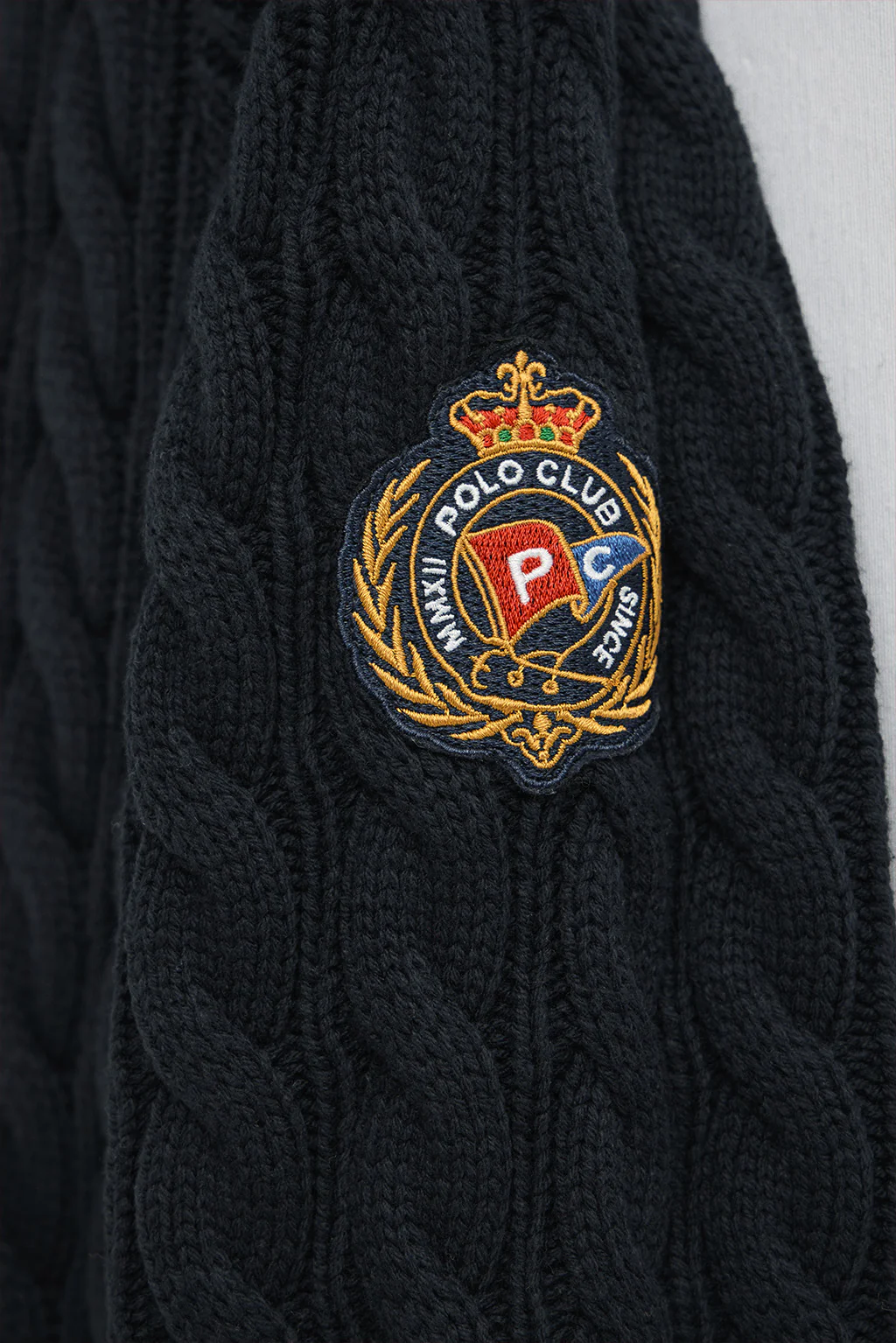 Navy-blue round-neck jumper with Polo Club nautical patch - Image 7
