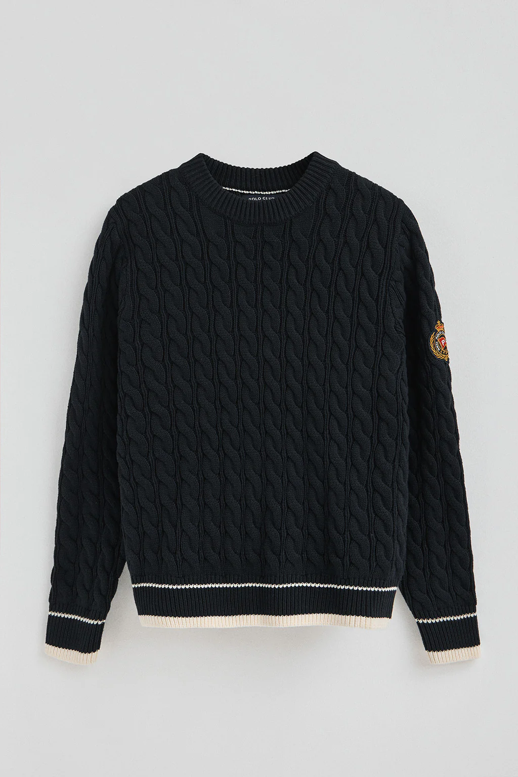 Navy-blue round-neck jumper with Polo Club nautical patch - Image 9