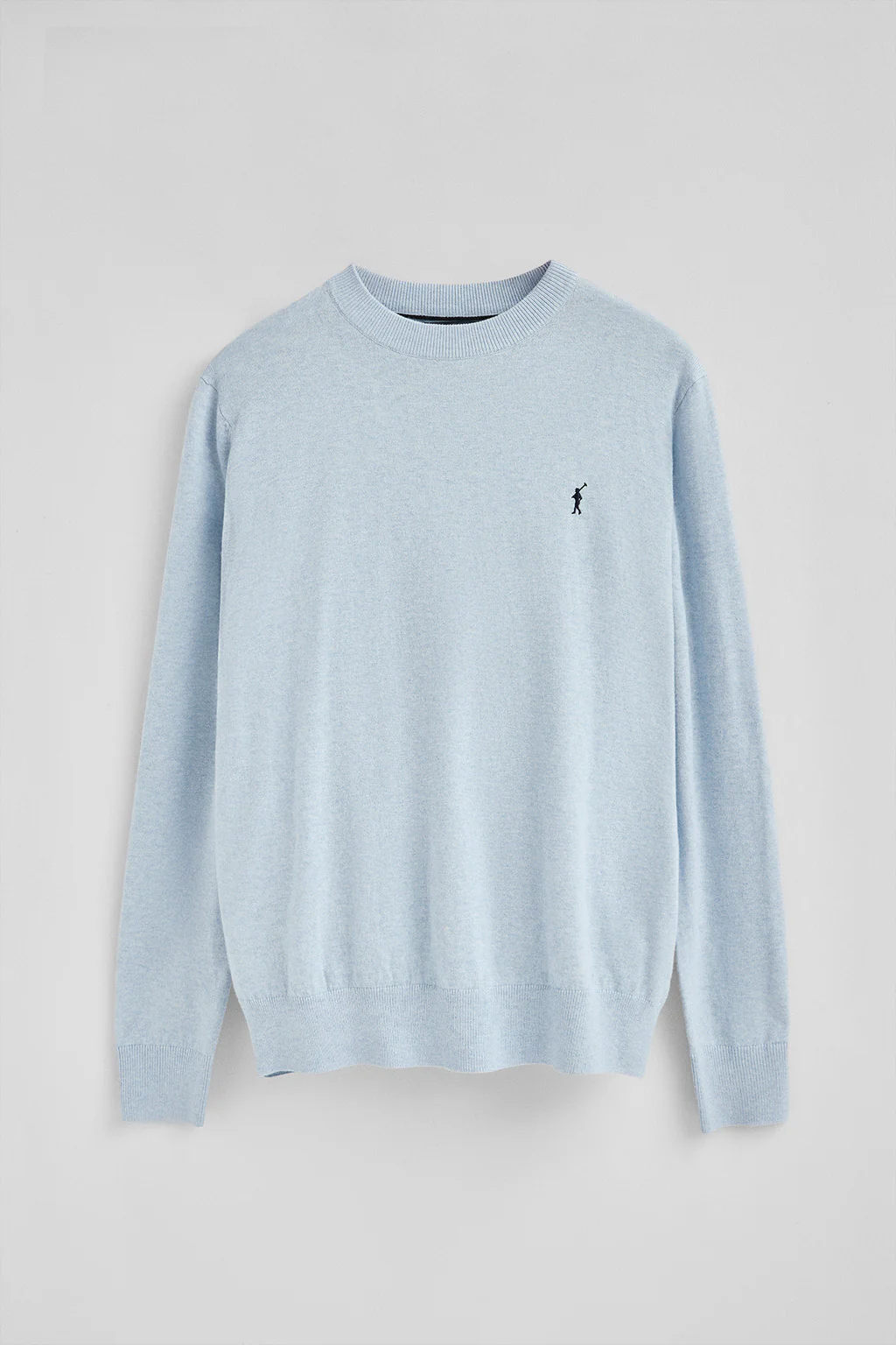 Men’s 2-pack jumpers in navy and light blue marl with Rigby Go embroidery - Image 6