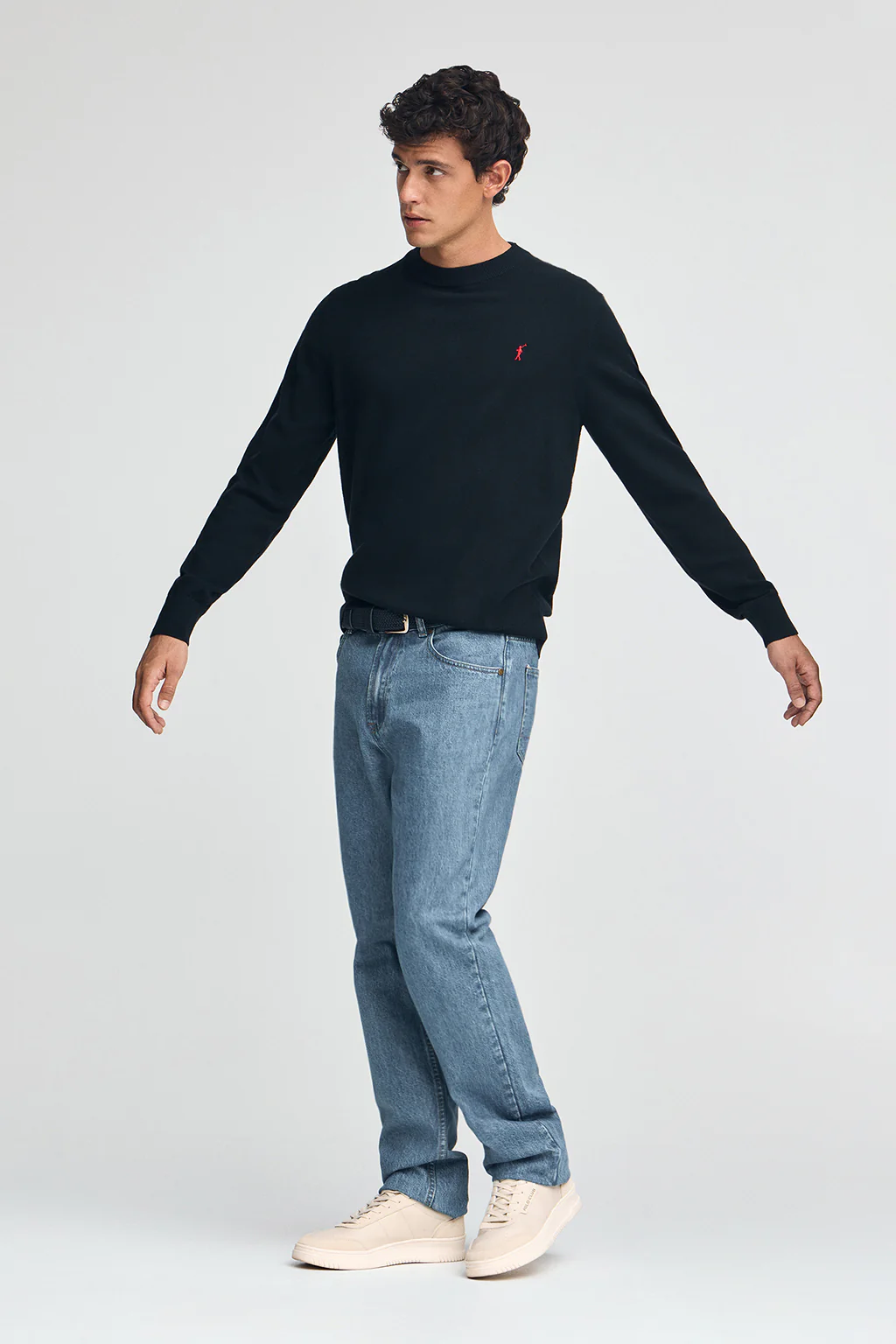 Men’s 2-pack jumpers in navy and light blue marl with Rigby Go embroidery - Image 9