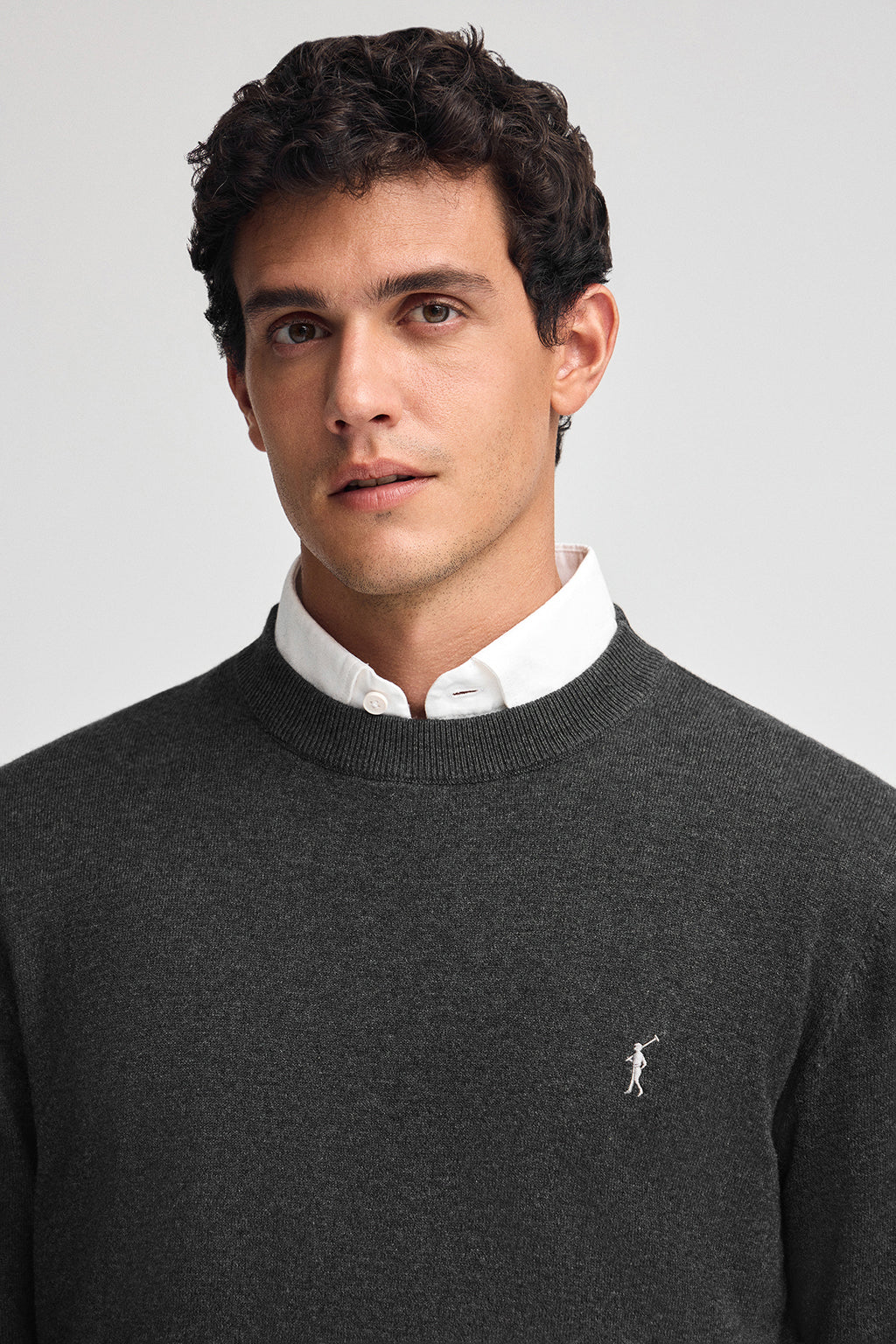 Men’s 2-pack jumpers in black and dark grey marl with Rigby Go embroidery - Image 3