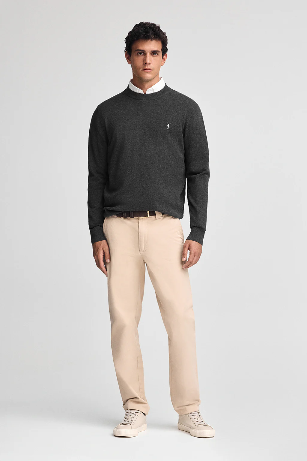 Men’s 2-pack jumpers in black and dark grey marl with Rigby Go embroidery - Image 4