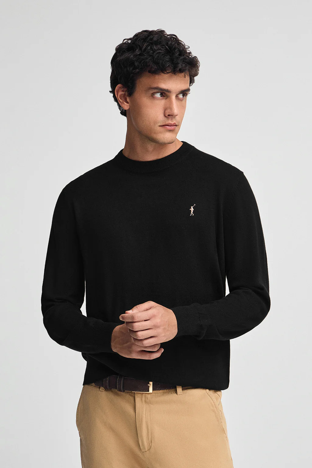 Men’s 2-pack jumpers in black and dark grey marl with Rigby Go embroidery - Image 7