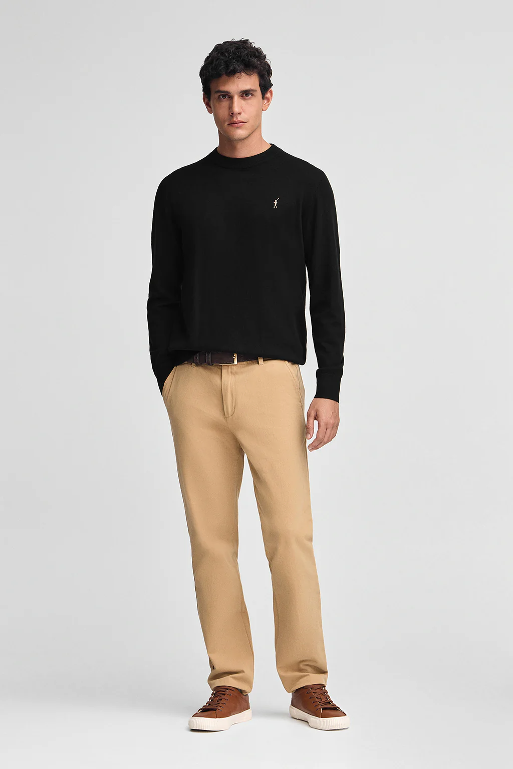 Men’s 2-pack jumpers in black and dark grey marl with Rigby Go embroidery - Image 9