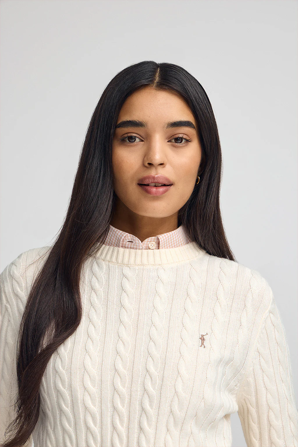 Women’s wool-blend 2-pack jumpers in black and nude with round neck and Rigby Go embroidery - Image 3