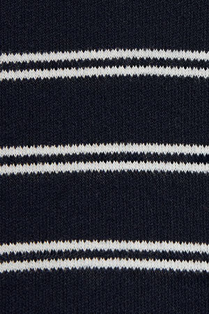 Short-sleeve striped jumper in navy blue and nude with Polo Club embroidery - Image 10