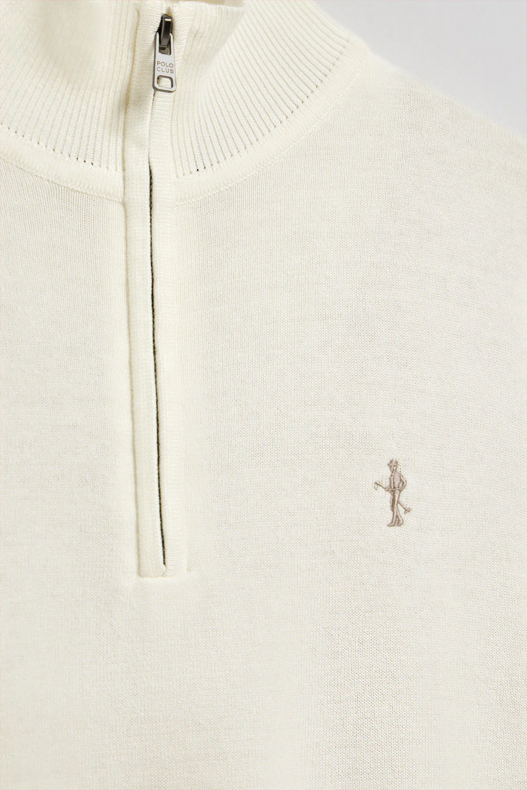 Beige zipped jumper with Rigby Best embroidery - Image 6