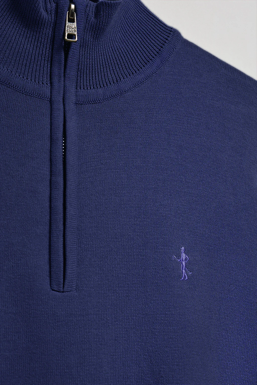 Blue-violet zipped jumper with Rigby Best embroidery - Image 6