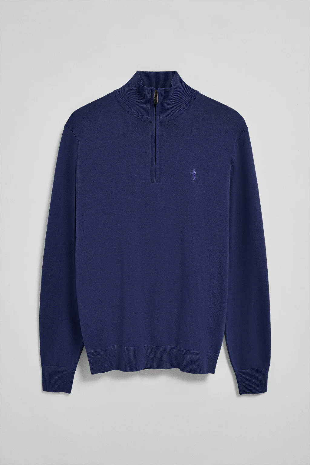 Blue-violet zipped jumper with Rigby Best embroidery - Image 7