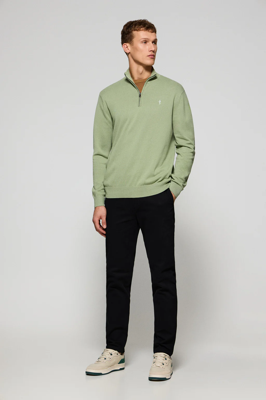 Jade-green zipped jumper with Rigby Best embroidery - Image 4