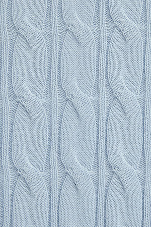 Light-blue cable-knit jumper with Rigby Go logo - Image 11