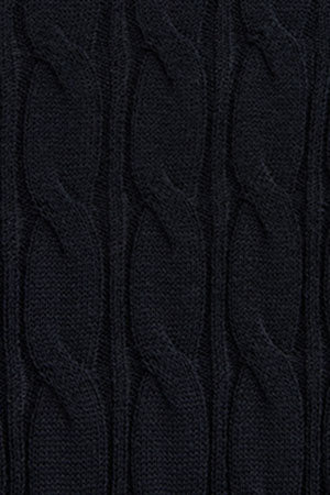 Navy-blue cable-knit jumper with Rigby Go logo - Image 10