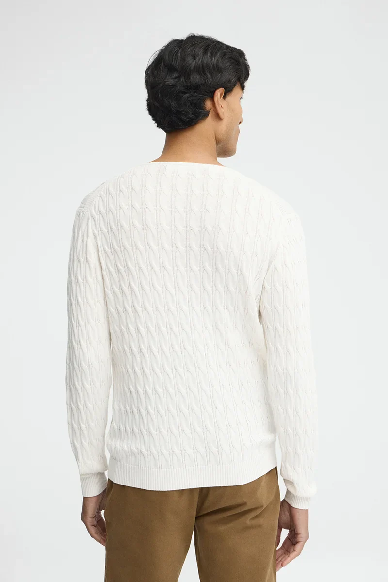 Nude cable-knit jumper with Rigby Go logo - Image 5