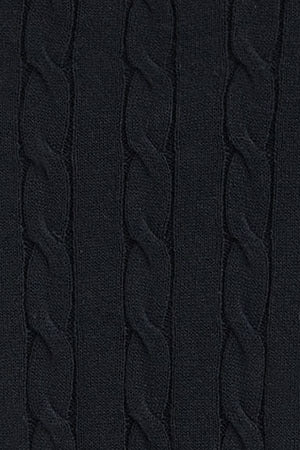 Navy-blue cable-knit jumper with Rigby Go embroidery - Image 11