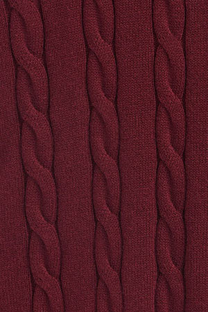 Maroon cable-knit wool-blend jumper with Rigby Go embroidery - Image 8