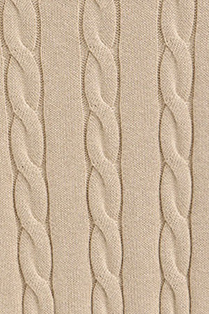 Beige cable-knit wool-blend jumper with half zip and Rigby Go embroidery - Image 9