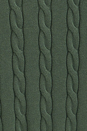 Mud-green cable-knit wool-blend jumper with half zip and Rigby Go embroidery - Image 9