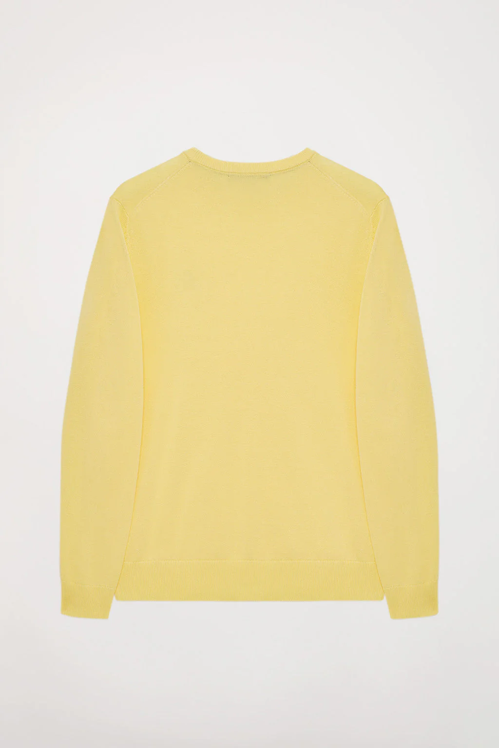 Light-yellow V-neck basic jumper soft with Rigby Go logo - Image 10