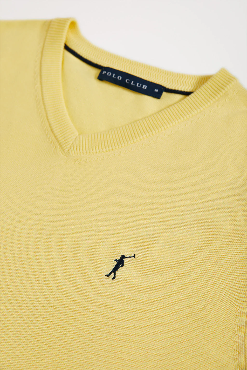 Light-yellow V-neck basic jumper soft with Rigby Go logo - Image 8