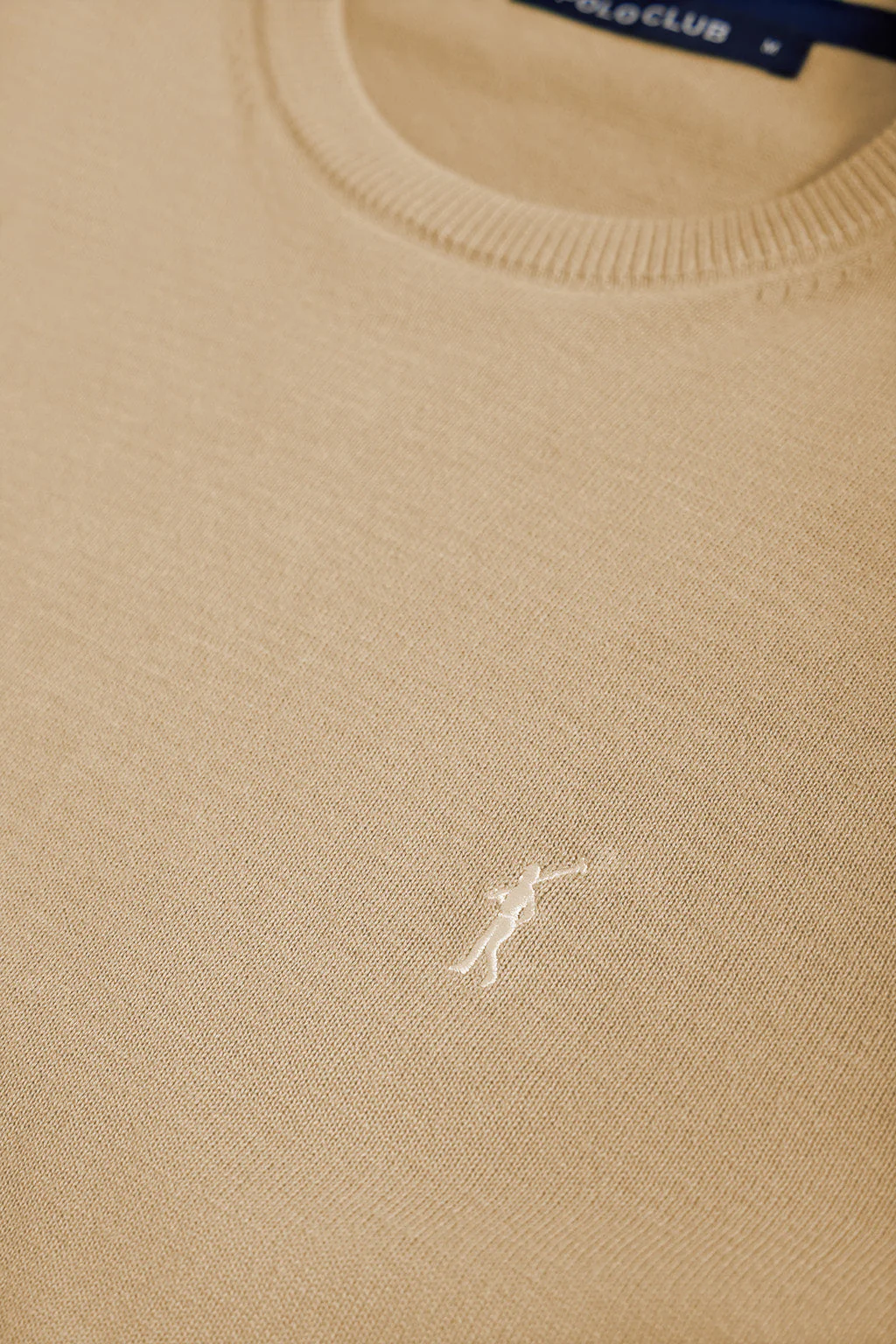 Camel round-neck basic jumper with Rigby Go logo - Image 7
