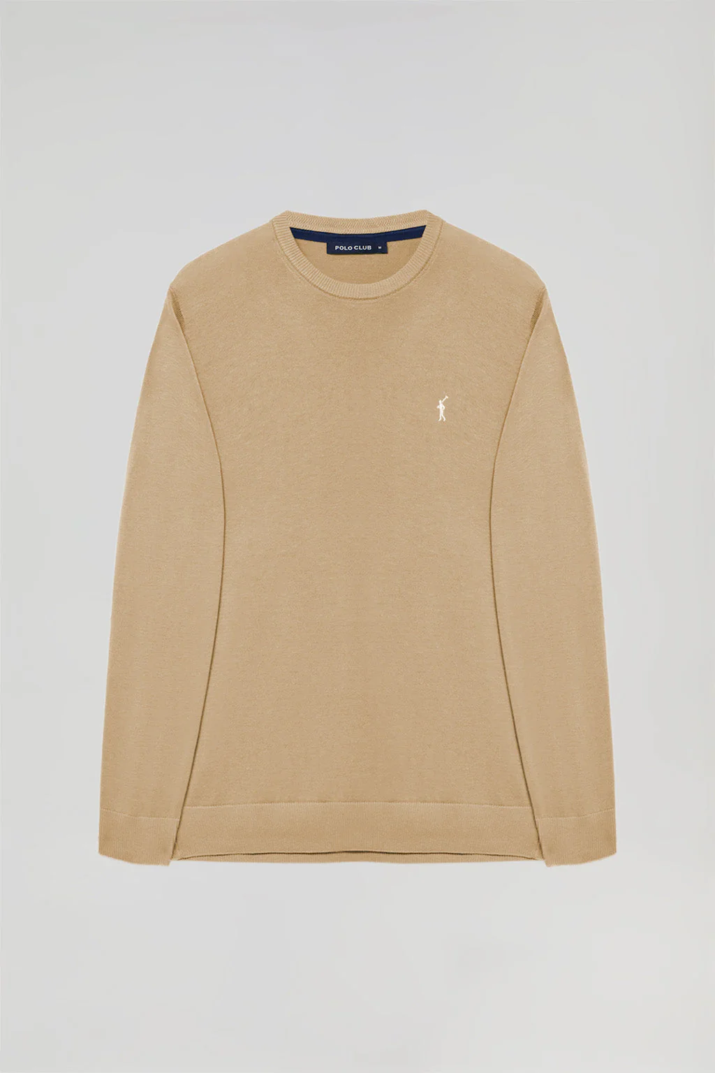 Camel round-neck basic jumper with Rigby Go logo - Image 9