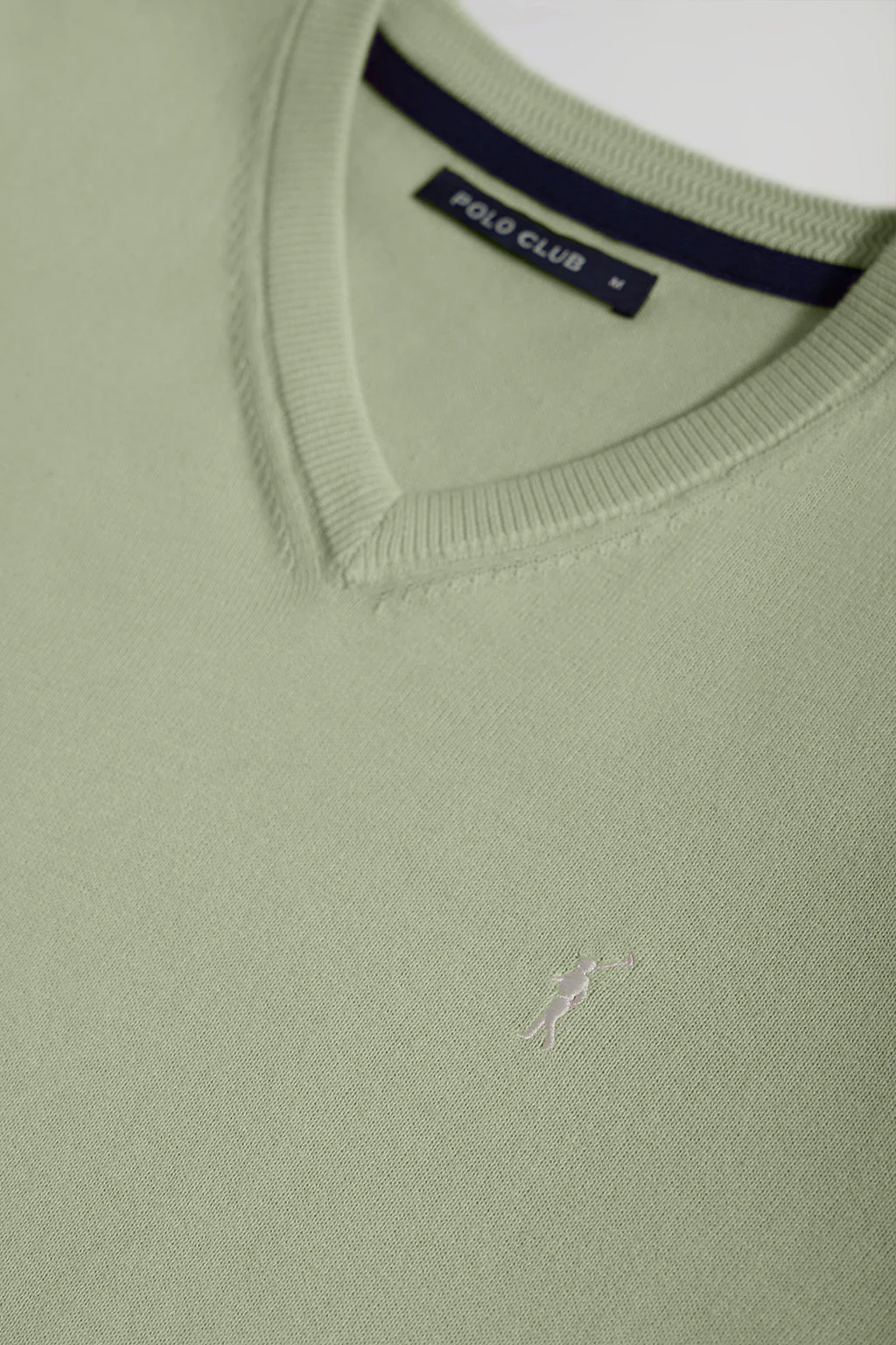 Jade-green V-neck basic jumper with Rigby Go logo - Image 6