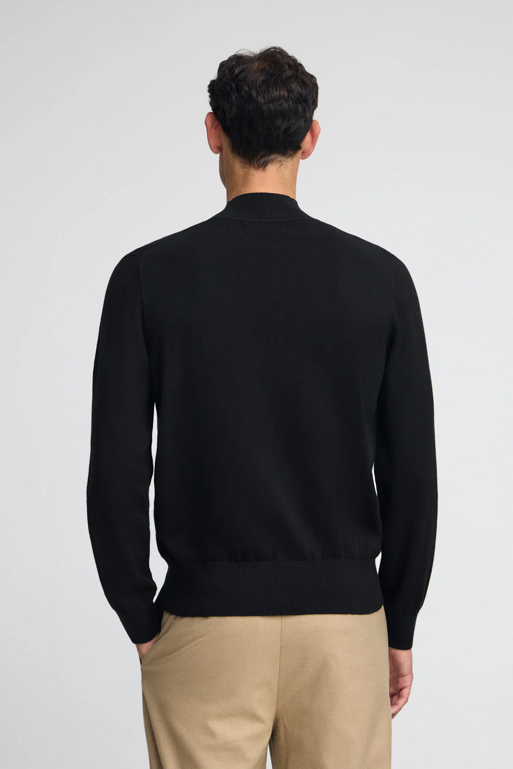 Black mock-neck wool-blend jumper with Rigby Go embroidery - Image 4