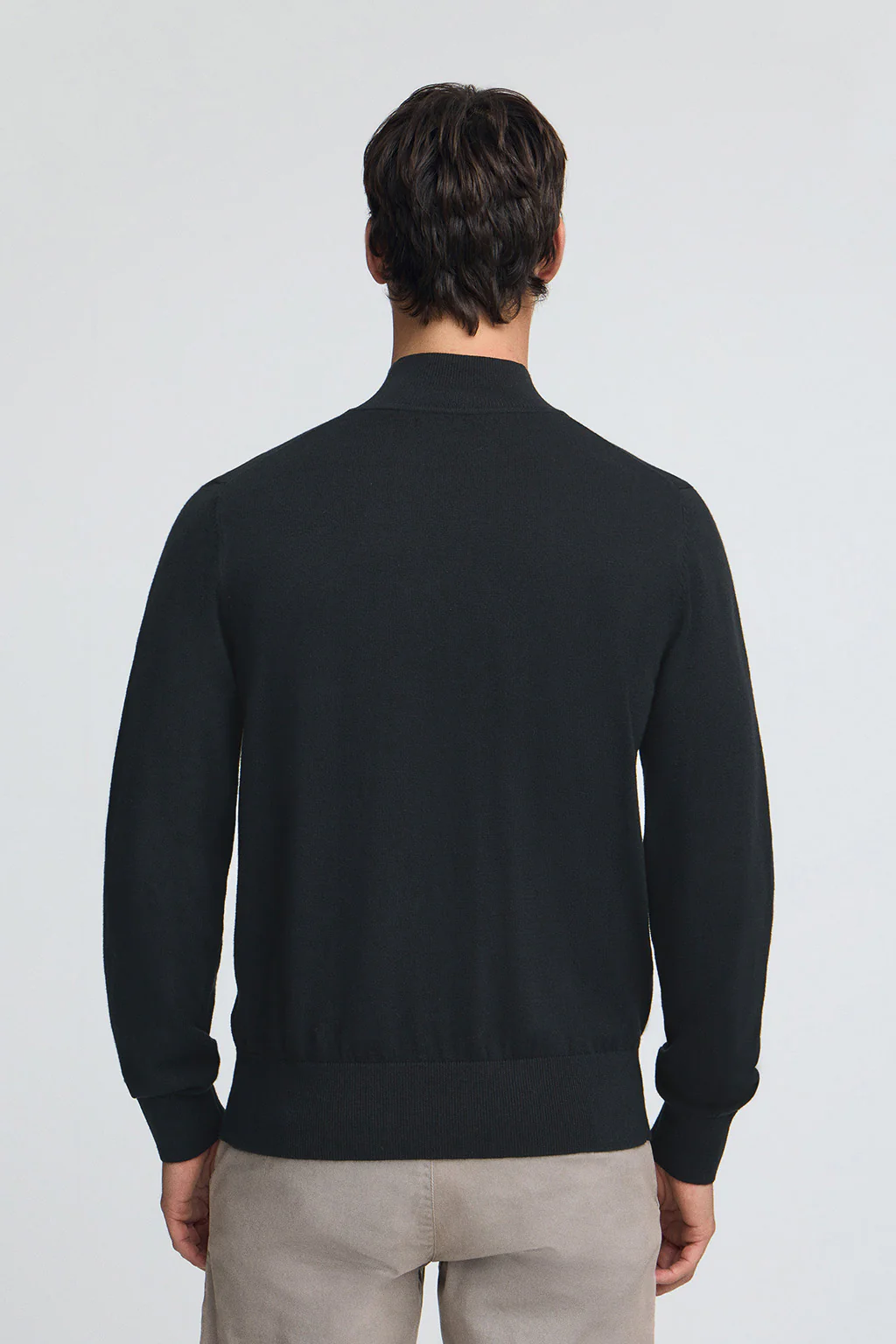 Navy-blue mock-neck wool-blend jumper with Rigby Go embroidery - Image 4