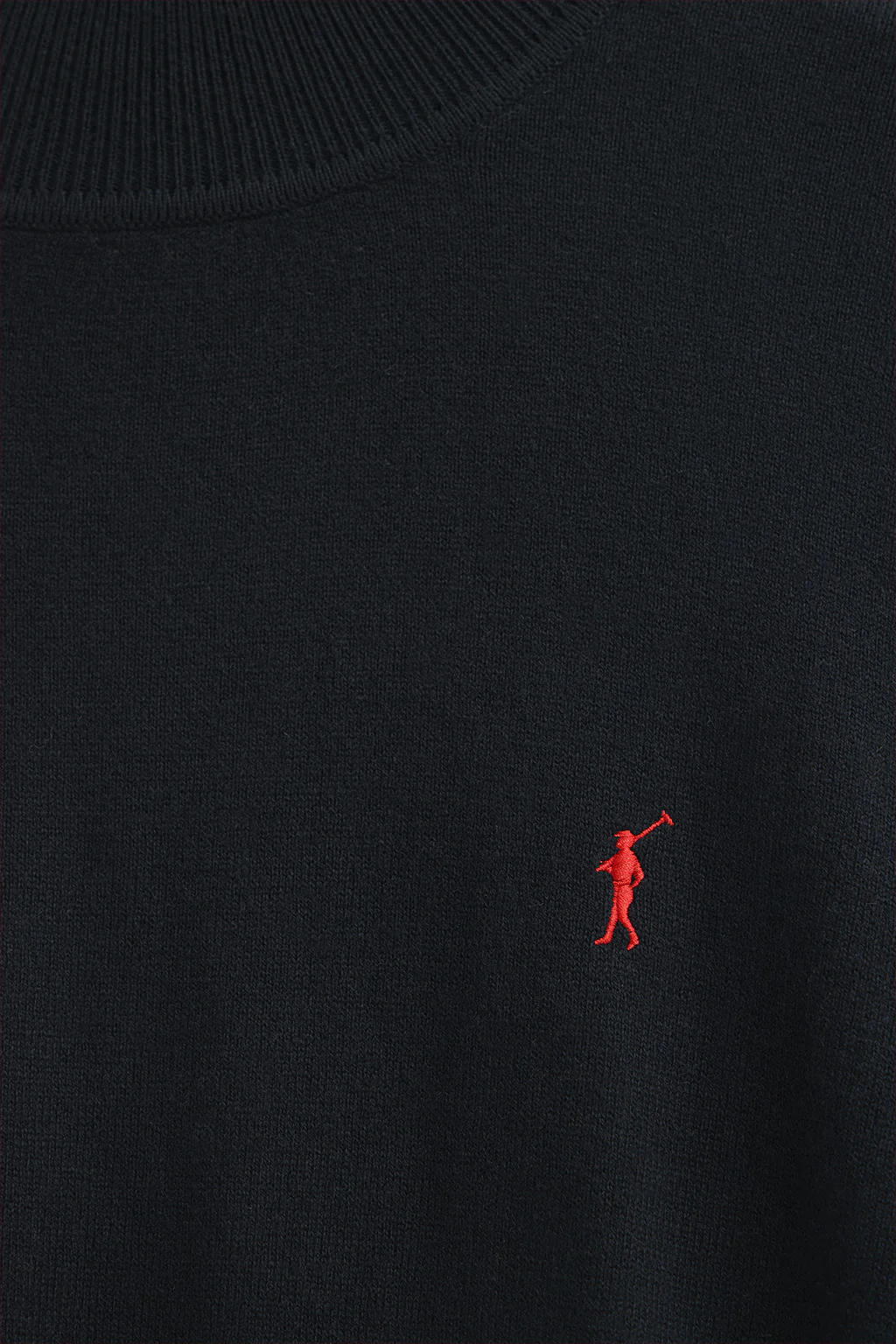 Navy-blue mock-neck wool-blend jumper with Rigby Go embroidery - Image 6