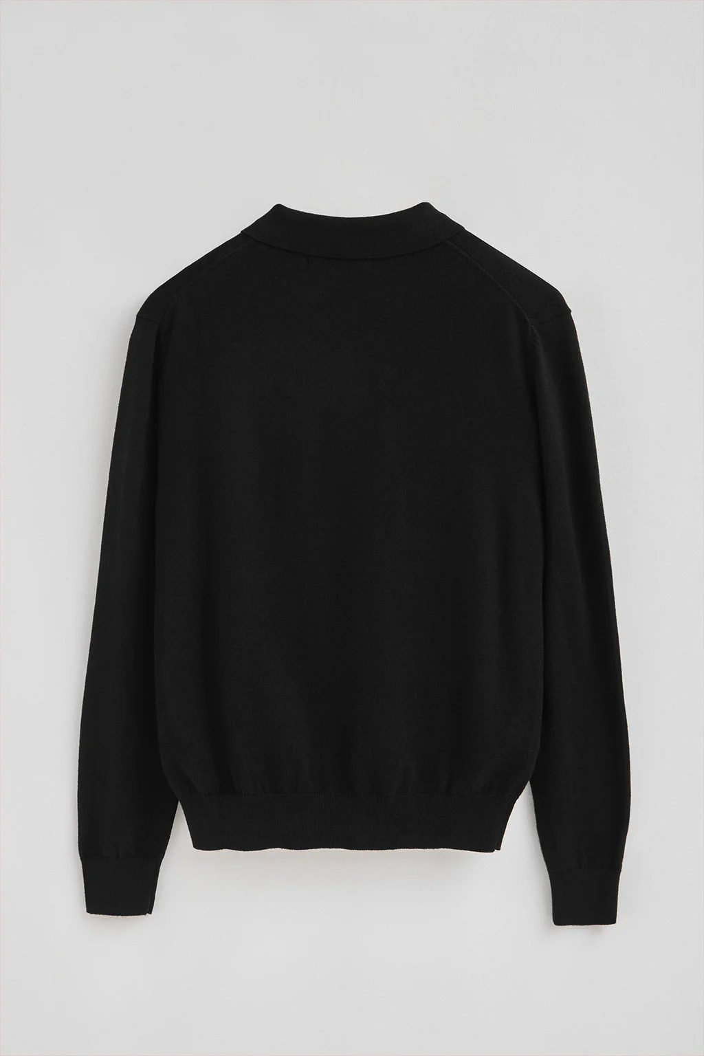 Black polo-collar wool-blend jumper with Rigby Go embroidery - Image 7